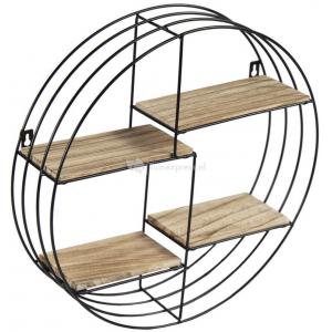 Wallhanger Glasgow Circle L 50x15x50 cm zwart industrieel wandrek